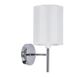 Kinkiet ścienny Yan chrom nowoczesny z abażurem do salonu i sypialni CANDELLUX LIGHTING