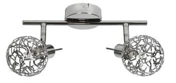 Nowoczesna lampa sufitowa metalowa Puzzle chrom 2-punktowa do salonu i kuchni