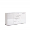 Komoda Flory biała połysk 150 cm z szufladami nowoczesna do salonu Intesi