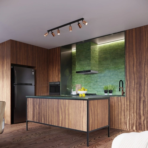 Plafon sufitowy WINX 4L czarny miedź nowoczesny do salonu i sypialni SOLLUX LIGHTING