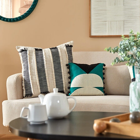 Poduszka dekoracyjna boho Malakite Atmosphera 30x30 cm zielona do salonu i sypialni