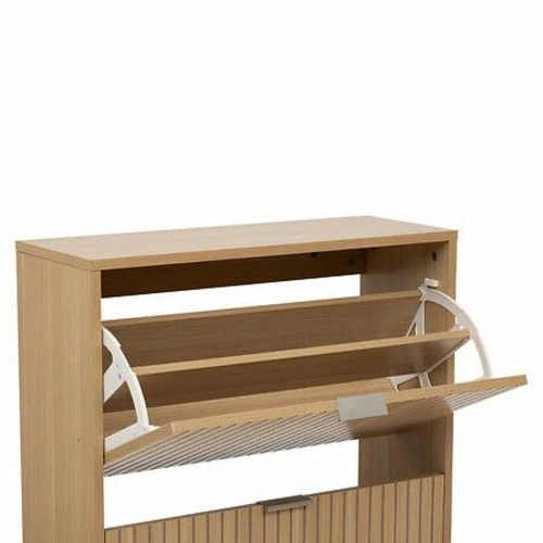 Wysoka szafka na buty Tasso 5five simply smart z ryflowanym frontem, szufladami i złotymi nogami