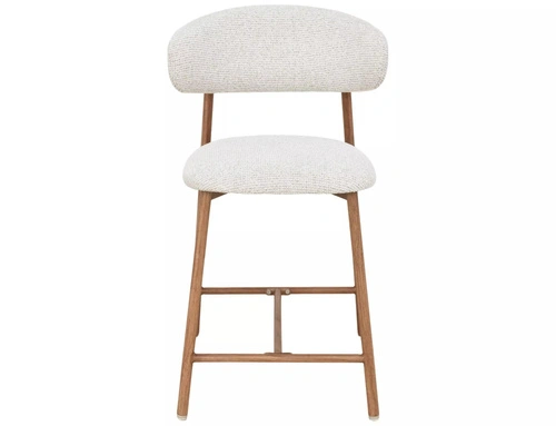 Hoker tapicerowany Pasco Slim beżowy z oparciem do kuchni 61 cm