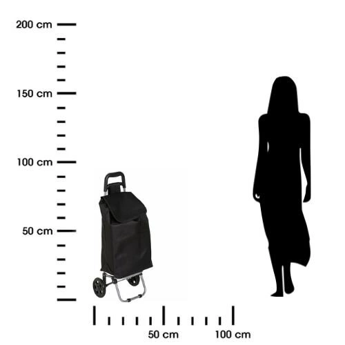 Wózek na zakupy Aquarelle z 2 kołami czarny