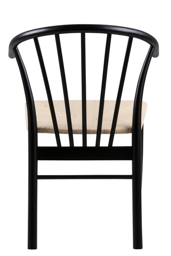 Krzesło drewniane Cassandra Actona z podłokietnikami do jadalni boho skandynawskie czarne