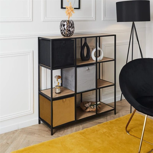 Składane pudełko do regału 30x30 Giulia szare materiałowe nowoczesne Intesi