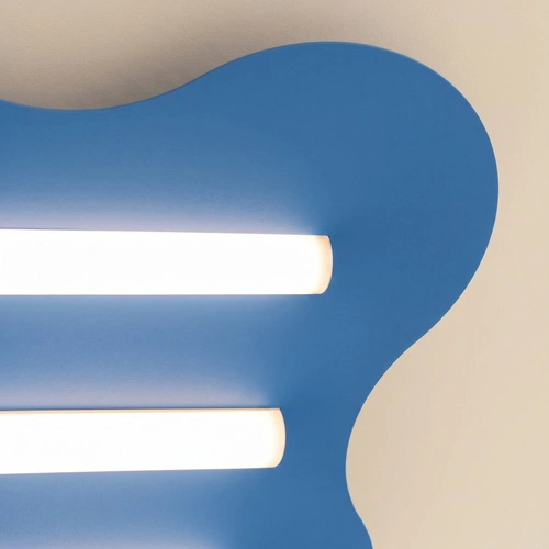 Plafon sufitowy Klover błękitny nowoczesny LED do salonu 66 cm