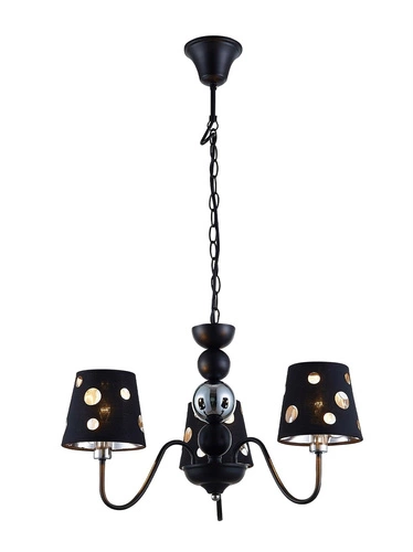 Żyrandol Batley czarny 3-punktowy glamour do salonu i jadalni Ledea 52 cm