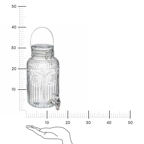 Szklany słój do napojów Mona 3,8 l z kranikiem na lemoniadę i wodę idealny na przyjęcia 5five