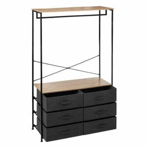 Wieszak z szafką Tissa czarny/naturalny