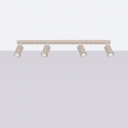 Plafon nowoczesny KARBON 4L beżowy taupe regulowany do salonu, kuchni lub jadalni