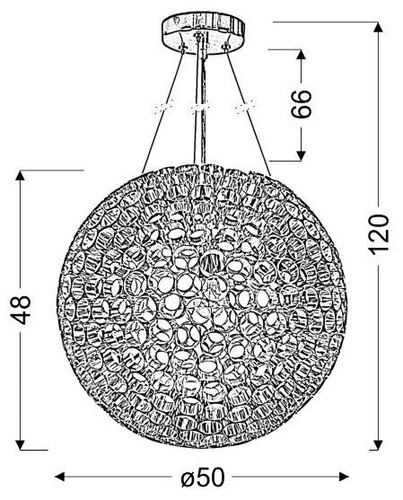 Lampa wisząca kula Abros miedziana nad stół do salonu 50 cm