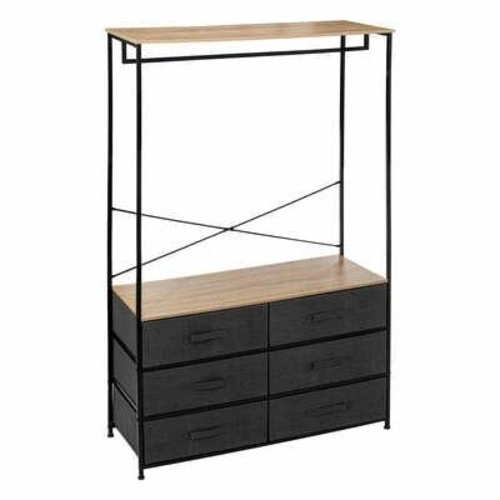 Wieszak stojący z szafką i szufladami Tissa czarny nowoczesny do przedpokoju 5five