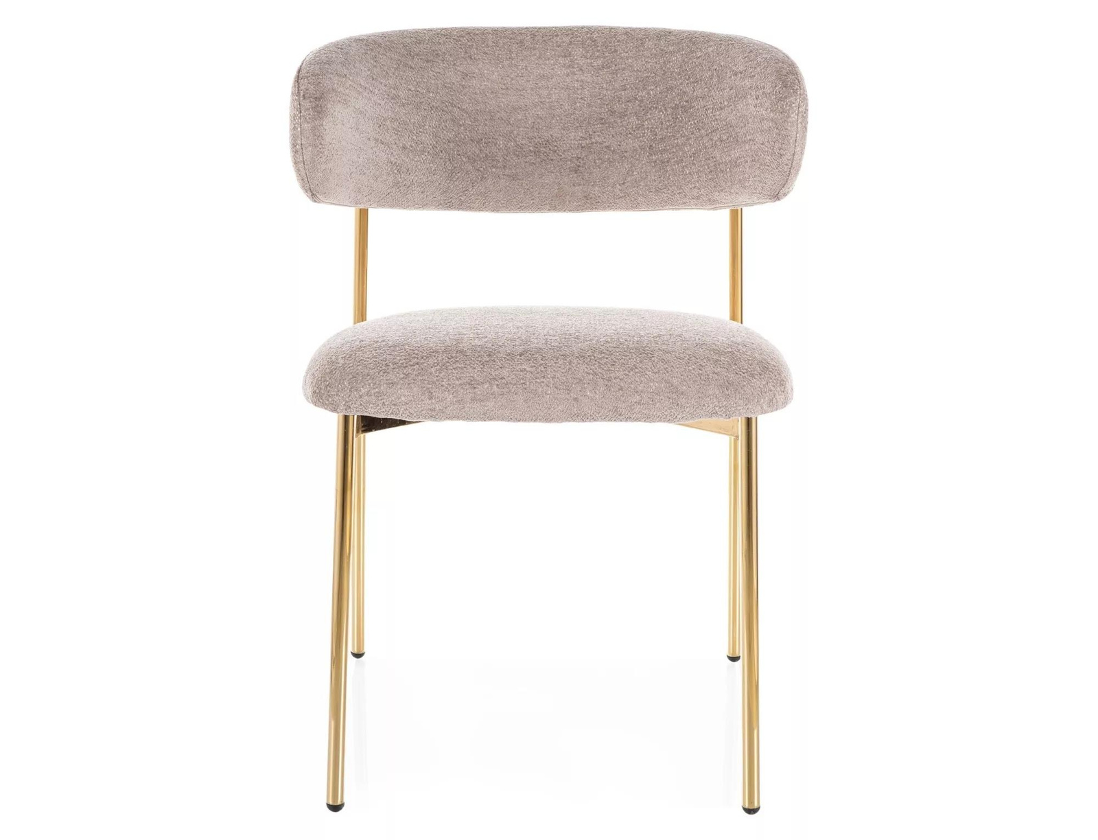 Krzesło Pasco Slim Intesi tapicerowane beżowe ze złotymi nogami do jadalni