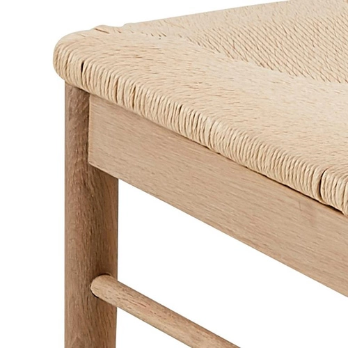 Krzesło drewniane z podłokietnikami Cassandra Actona do jadalni skandynawskie boho naturalne