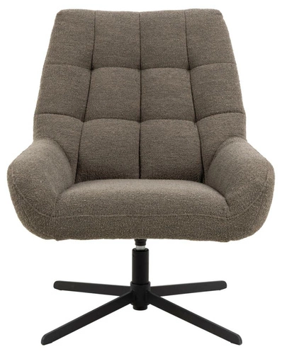 Fotel kubełkowy Paris obrotowy do salonu welurowy brązowy nowoczesny z podłokietnikami Actona