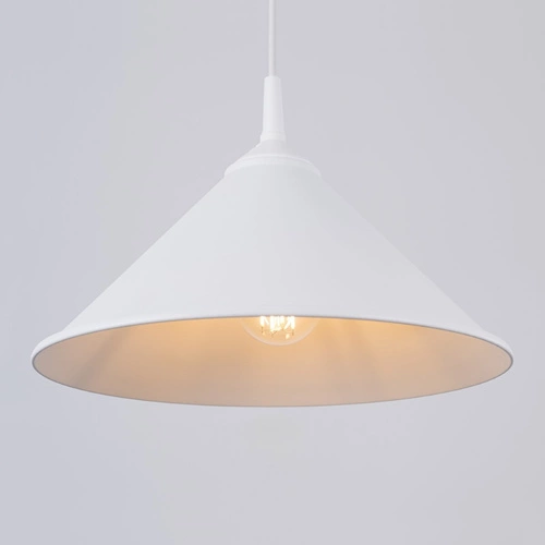 Lampa wisząca ZUMA biała nowoczesna stalowa do salonu, kuchni i nad stół 30 cm