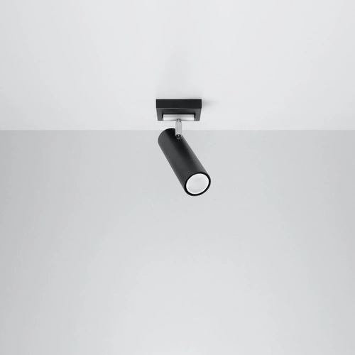 Plafon sufitowy czarny DIREZIONE nowoczesny metalowy do salonu, kuchni lub sypialni