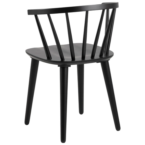 Krzesło drewniane Ida Actona czarne z podłokietnikami do jadalni skandynawskie