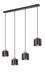 Lampa wisząca Olena czarna 4x60W E27 klosz czarny