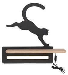 Kinkiet Cat lampa 5W LED 4000K iq kids z przew skaczący czarny