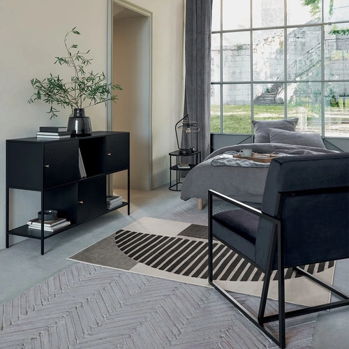 Lampka nocna Alara czarna metalowa industrialna do sypialni i salonu Atmosphera 50 cm