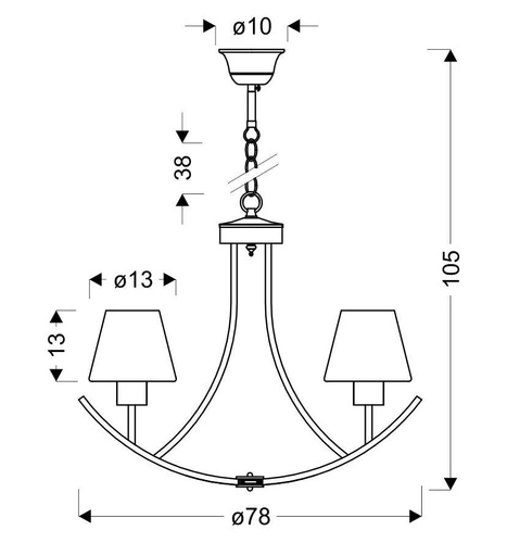 Lampa wisząca Londyn 6x60W E27 czarny