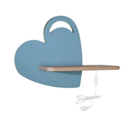 Kinkiet Heart lampa 5W LED 4000K iq kids z przew z otworem niebieski