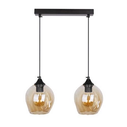 Lampa wisząca Aspa nowoczesna szklana brązowa 2-punktowa do salonu i jadalni