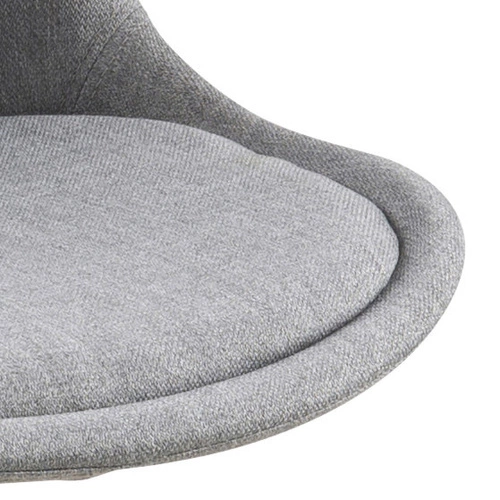 Krzesło Dima Actona tapicerowane szare skandynawskie z czarnymi drewnianymi nogami do jadalni