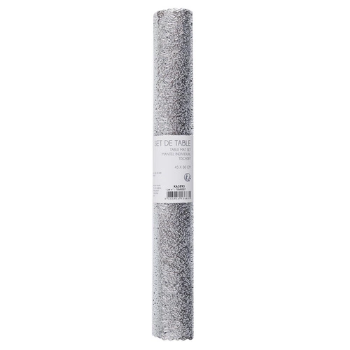 Srebrna nowoczesna podkładka pod talerz Intesi 30x45 cm do kuchni i jadalni