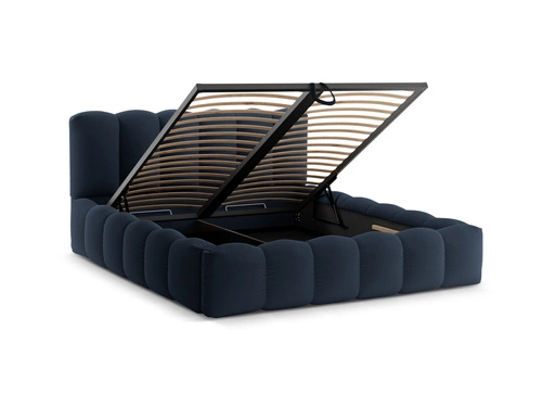 Łóżko tapicerowane Lupine niebieskie 180x200 z pojemnikiem nowoczesne do sypialni