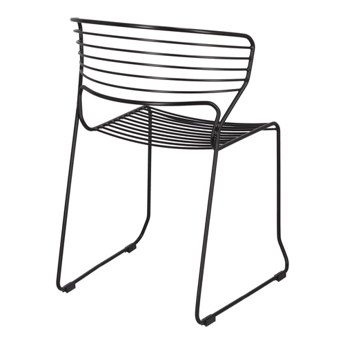 Krzesło Hilly czarne metalowe do jadalni i kuchni nowoczesne na płozach Intesi