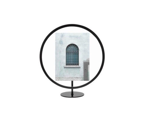 Ramka na zdjęcia 13x18 Infinity Umbra okrągła czarna szklana stojąca nowoczesna