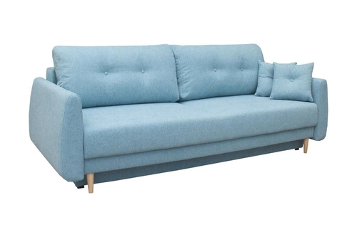 Sofa rozkładana Forn z funkcją spania do salonu niebieska nowoczesna z pojemnikiem Intesi