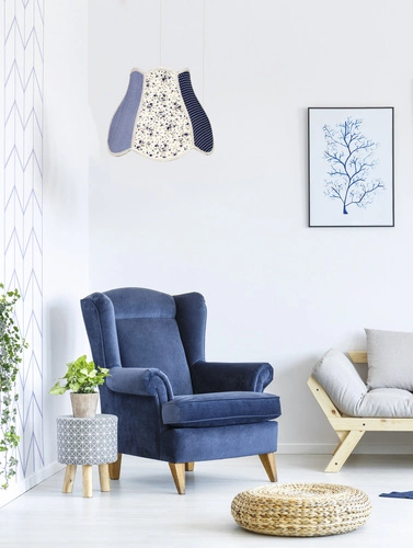 Lampa wisząca Zuza 35 różowa z tkaniny do sypialni lub pokoju dziecięcego nowoczesna