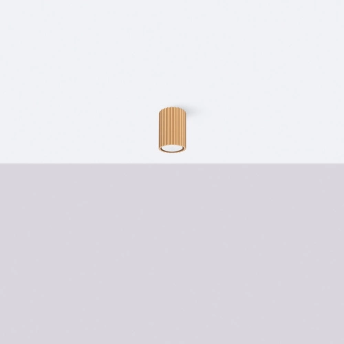 Plafon sufitowy KARBON 10 złoty aluminiowy nowoczesny do salonu i sypialni SOLLUX