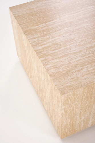 Stolik kawowy Travertino kwadratowy 60x60 nowoczesny do salonu imitacja trawertynu Intesi