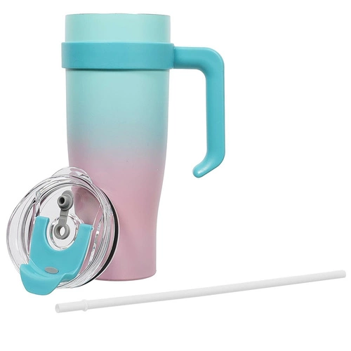 Kubek termiczny Miami Tie-Dye niebieski/  różowy