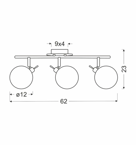 Lampa sufitowa Ghost nowoczesna szklana 3-punktowa do salonu kuchni jadalni 62 cm