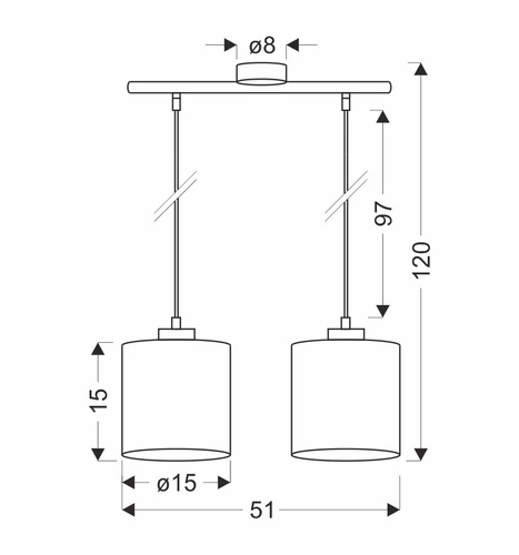 Lampa wisząca Patti zielona regulowana 2-punktowa do salonu i jadalni z abażurem
