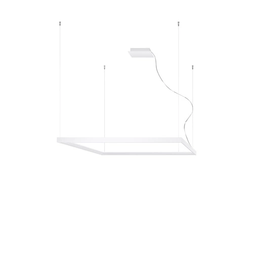 Żyrandol LED Nelya L biały nowoczesny kwadratowy do salonu i nad stół 110 cm Thoro