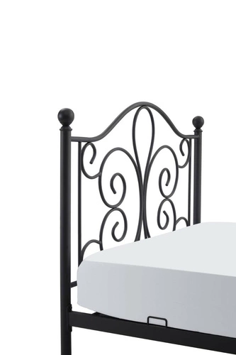 Łóżko metalowe Tala 90x200 czarne nowoczesne do sypialni łatwe czyszczenie