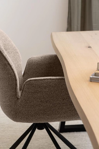 Stół do jadalni Malika 220x100 cm nowoczesny dąb bielony z czarnymi nogami Actona