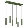 Lampa wisząca LED IVAR 6 zielona oliwka nad stół do salonu 80 cm