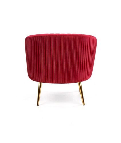 Fotel wypoczynkowy Dargo welurowy bordowy złoty nowoczesny do salonu Intesi