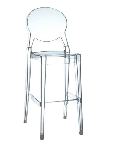 Hoker transparentny Igloo 74 cm z oparciem nowoczesny do kuchni i jadalni SCAB Design