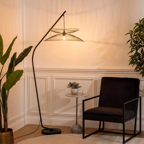 Lampa stojąca łukowa Alara czarna metalowa do salonu loftowa 177 cm Atmosphera