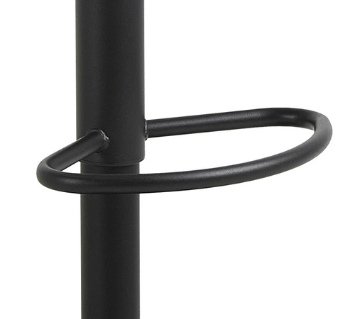 Hoker Owen czarny z oparciem, regulowany, obrotowy, skórzany do kuchni i wyspy nowoczesny Actona