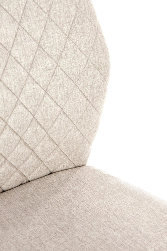 Krzesło tapicerowane Honorine beżowe do jadalni nowoczesne z czarnymi nogami Intesi